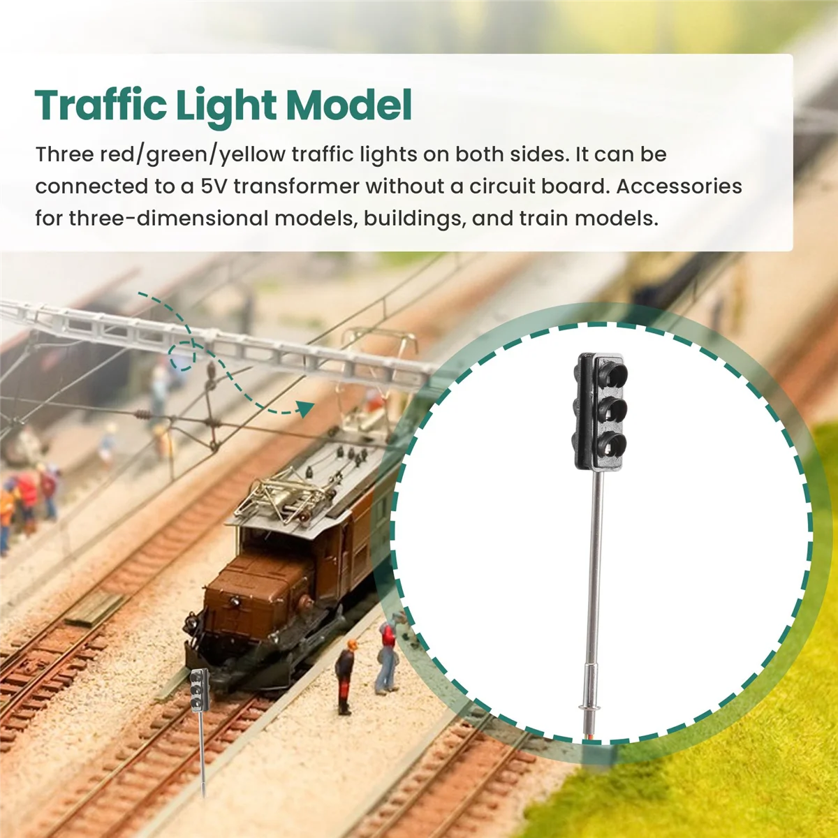 Sinais de semáforo de 3 cores, modelo em escala ho oo 6led para mesa de areia diy, cruzamento de rua, construção ferroviária, dois lados