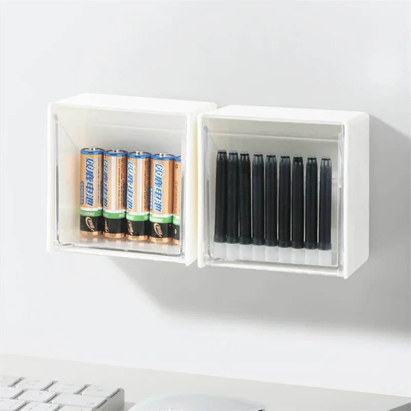 Wall Mounted Storage Box Clamshell Design Plastic Cotton Swab Storage Holder органайзер для кухни bathroom accessories