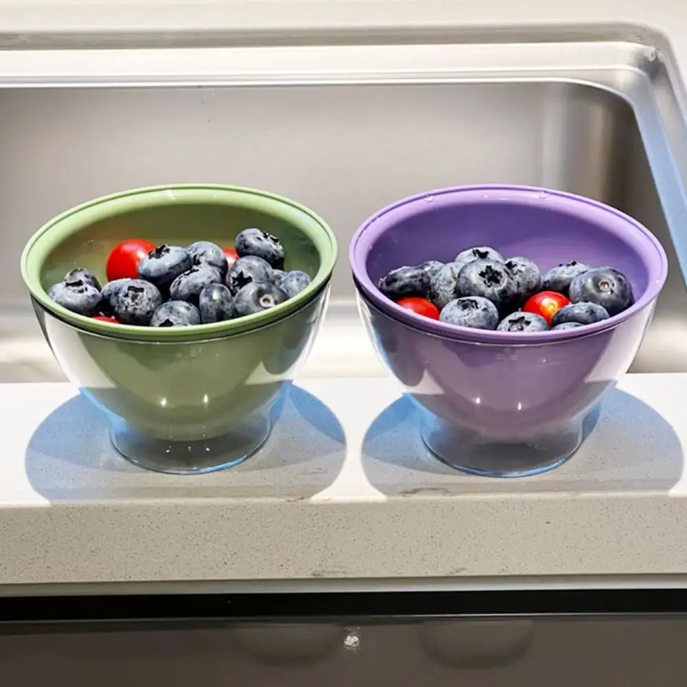 

2Pcs Creative Plastic Double-layer Drain Basket Easy Cleaning Space Saving Fruit Drain Bowl Stackable Mini Fruit Basket for Home