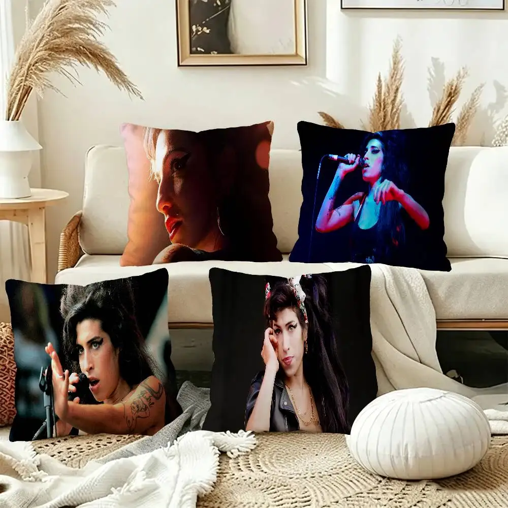 Famous Music Singer Amy Winehouse Pillow Cushion Cover Pillowcase Living Room Sofa Home Decor Customized