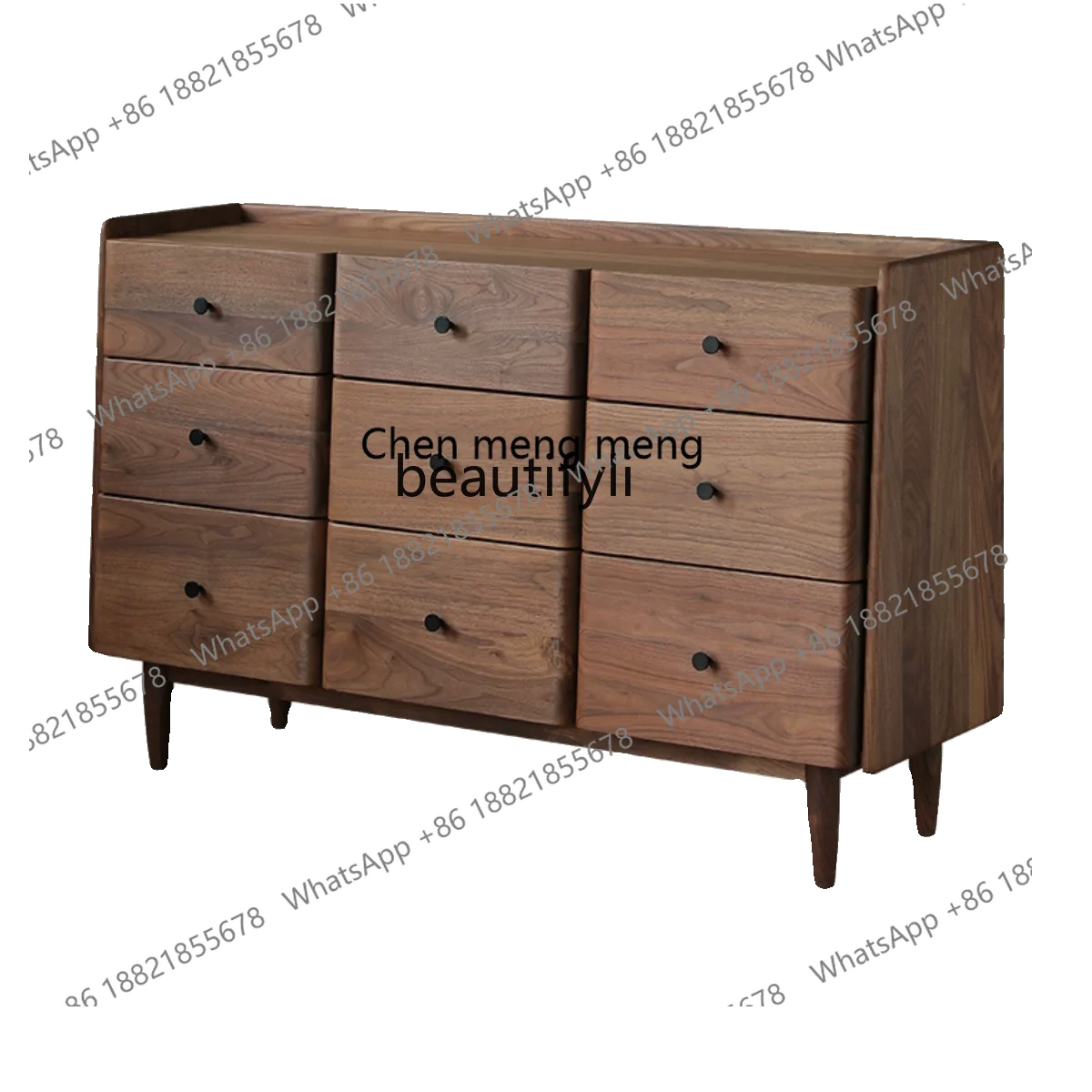 

X Modern simple solid wood bedroom bed storage low cabinet light luxury living room storage drawer chest cabinet