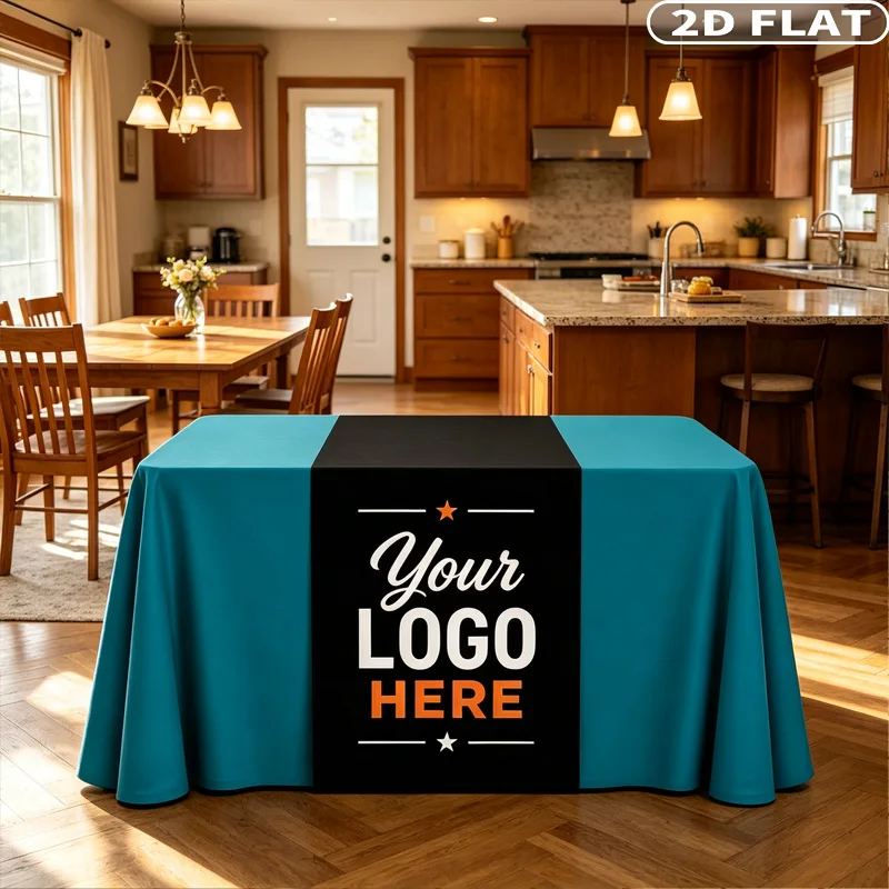 1pc Custom Tablecloth, 59 Inch Long Personalized Printed Table Cover, Custom Brand Tablecloth for Party, Business Event