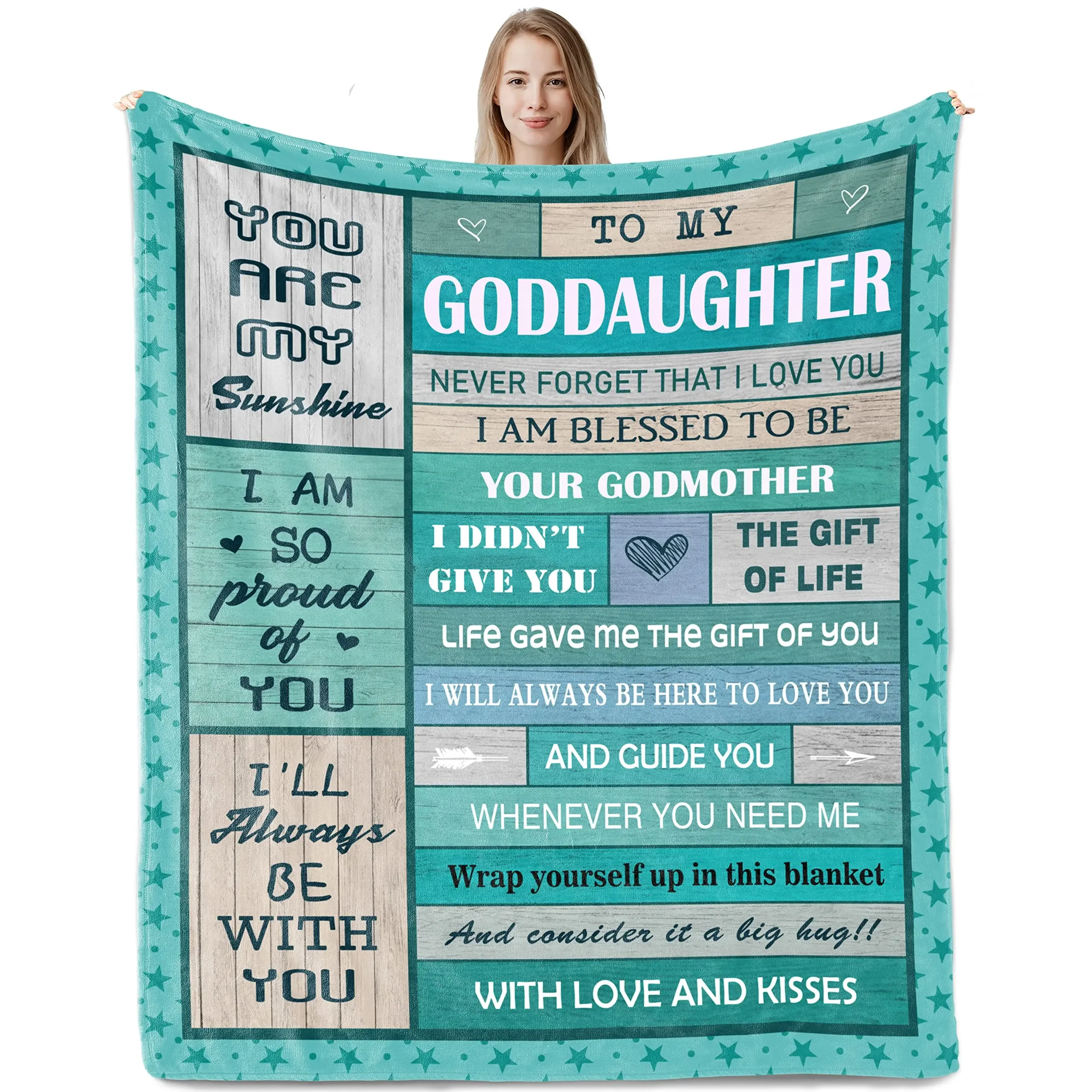 

Gift for Goddaughter, Unique Gift Ideas, Blankets for Birthday, Graduation, Christmas from Godmother to Goddaughter