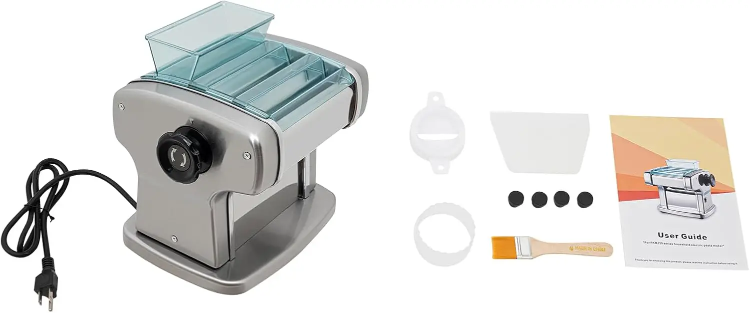 Macchina per pasta elettrica 135W Macchina automatica per noodle 110V Macchina per pasta elettrica da tavolo Rullo per pasta fresca in acciaio inossidabile f
