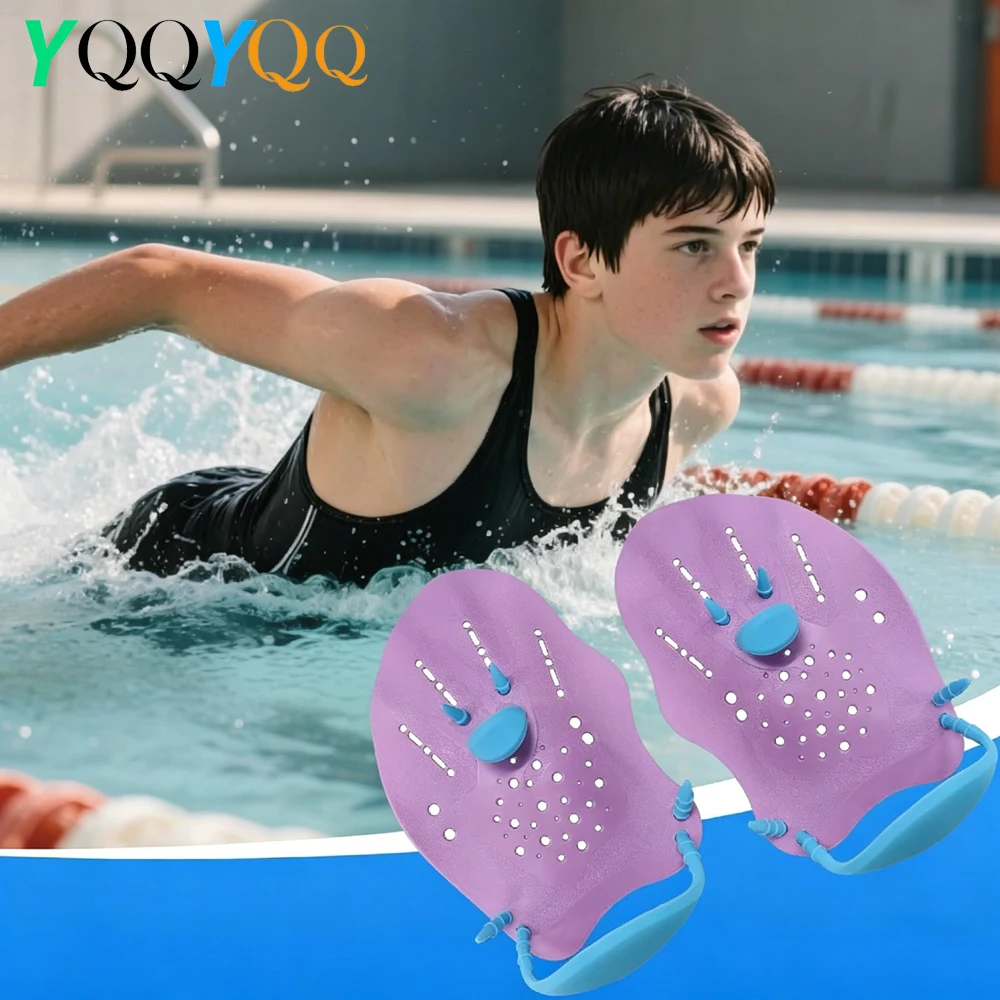 

Swimming Training Hands Flippers Swim Paddles, Swimming Training Freestyle Swimming Frog Paddles with Adjustable Silicone Straps