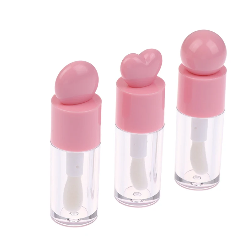 4ml 립글로스 튜브 매트 투명 두꺼운 막대 큰 브러시 헤드 빈 병 립 글레이즈 용기 메이크업 포장 재료