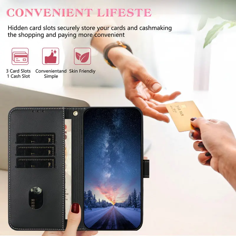 حافظة لهاتف OPPO A6 Pro 5G 4G 2025 كروس بودي بطاقة جلدية مغناطيسية كتاب كوكه لهاتف اوبو A5 Pro A5X A3X A3 X A 5 محفظة فوندا