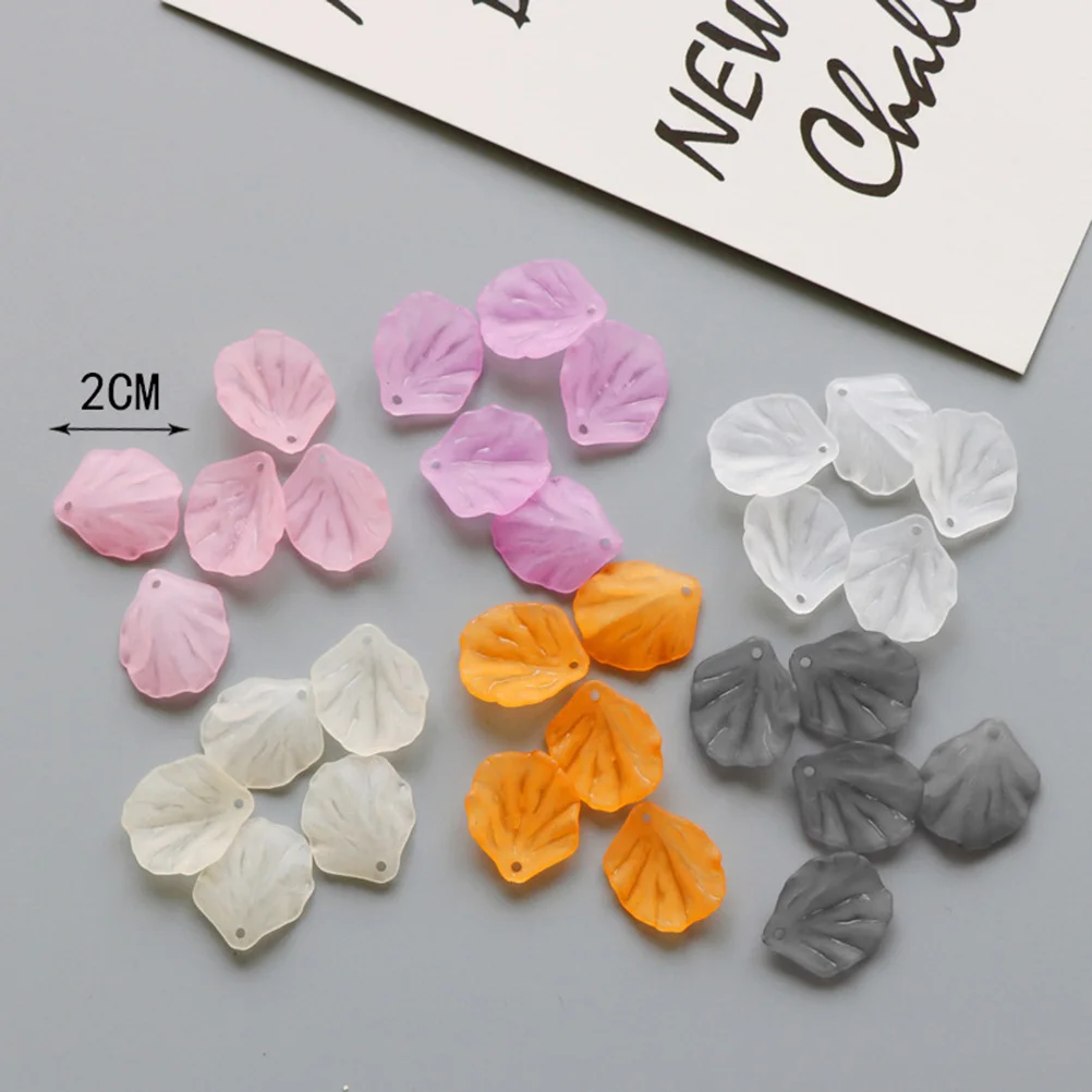 100 pçs simulação acrílico pétala flor de plástico diy acessórios para fazer jóias artesanal decoração transparente artificial