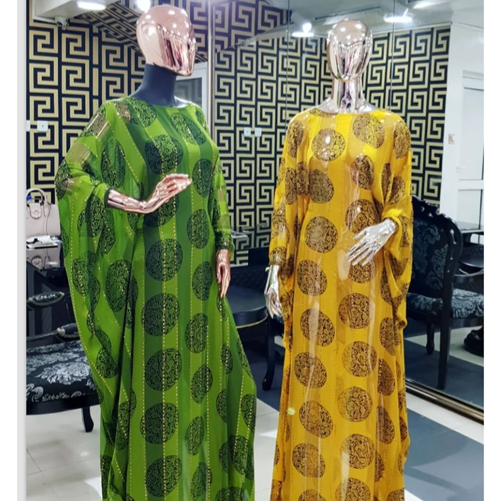 Abaya – Robe musulmane pour femmes, imprimée, mode, col rond, manches chauve-souris, Boubou, ample, Maxi, vêtements islamiques, 2022