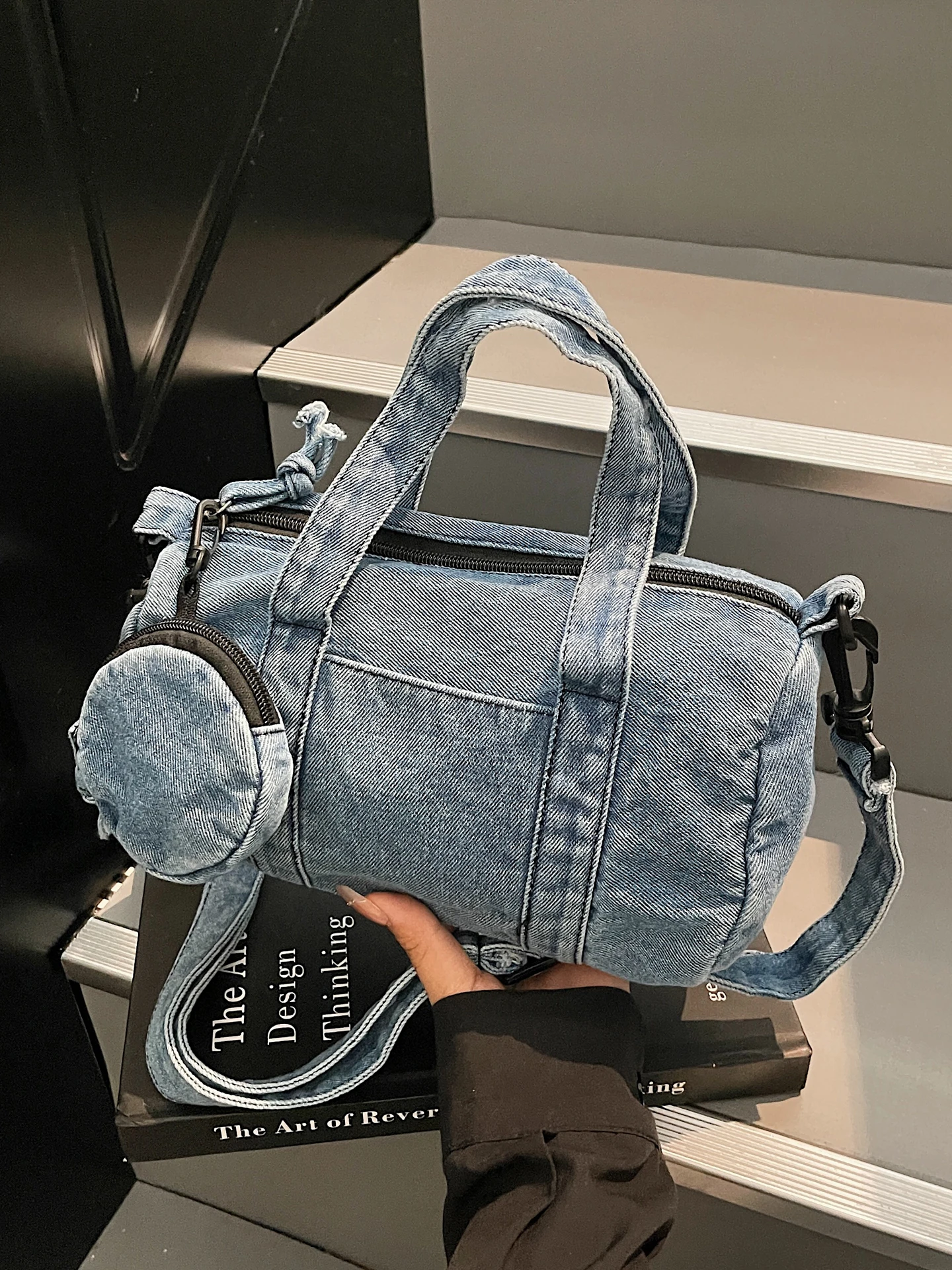 

Tifosi Large Capaci Retro Denim Crossbody Bag Casual Leisure Student Bapa Single oulder Bag Women's Bag Handbag