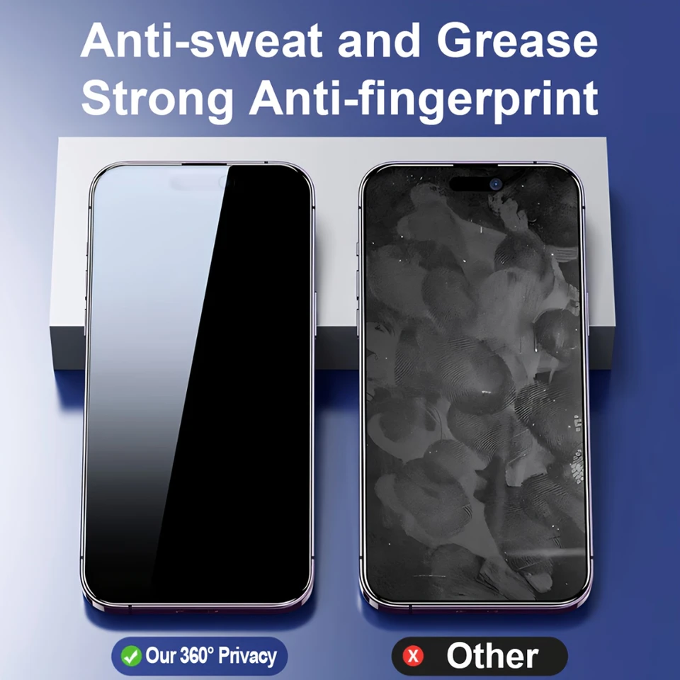NNBILI 2 piezas Protector de pantalla de privacidad de 360 grados para iPhone 17 16 15 14 13 12 11 Pro Max 17Air 17e 16e, 360 grados todo alrededor 4