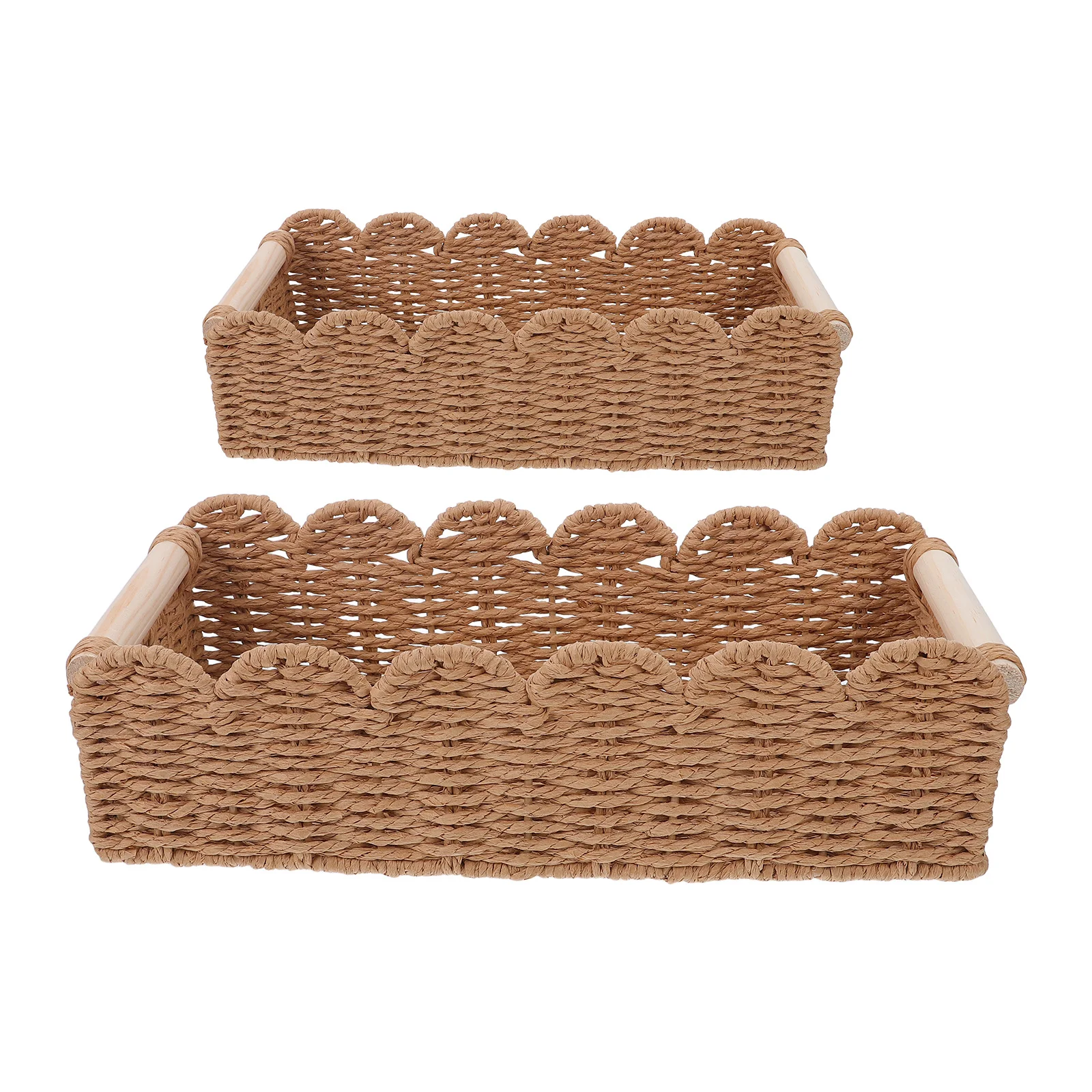 

Woven Storage Basket Handmade Natural Cotton Rope Organizer Storage Container Decorative Basket for Household Living Room
