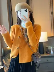 New Chinese Style Super Beautiful Sweater for Women Autumn and Winter New Dopamine Autumn Outfit Knitted Cardigan Jacket Women