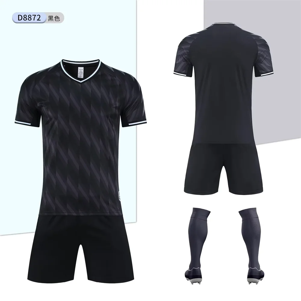 Adult Football Jerseys Soccer Game Training Quick Drying Breathable Shorts Short Sleeve Set Men's Sportswear Custom