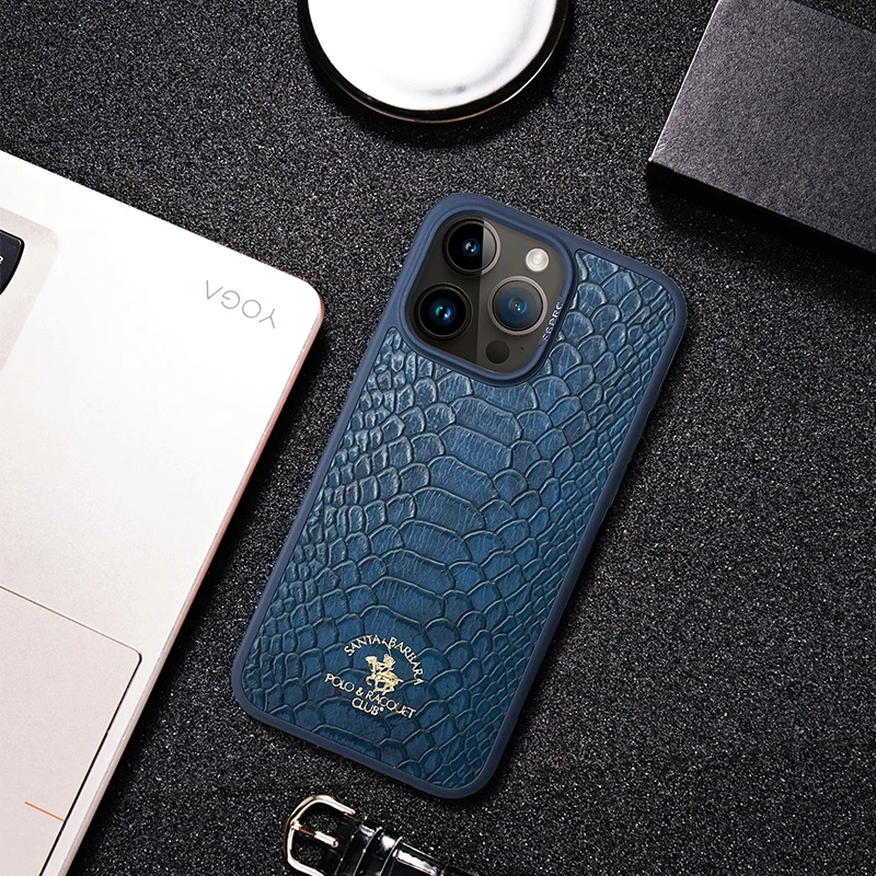 Leather Case for iPhone 15 Pro Max Quality Business iPhone 15 Pro 15 Plus Case Leather Phone Back Cover Grey Blue Color