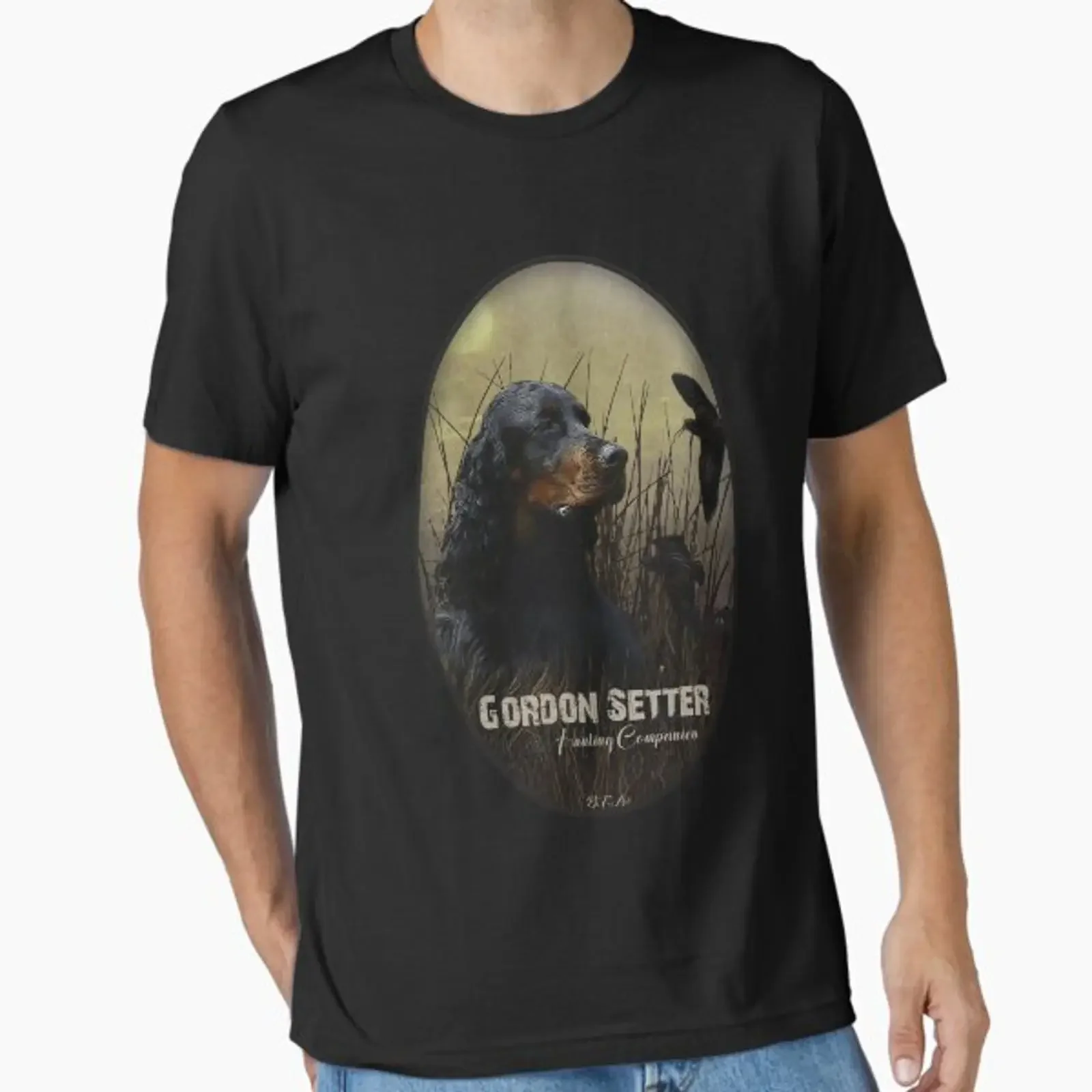 Gordon Setter Hunting companion Essential T Shirt vintage Washed Soft Breathable Stretched homme Stylish streetwear