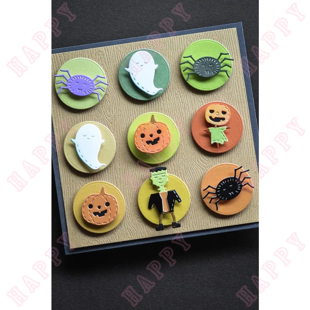 Halloween Ghostly House Spider Web Metal Cutting Dies Scrapbook DIY Decoration Embossing Template Making Paper Craft Knife Mould image 4