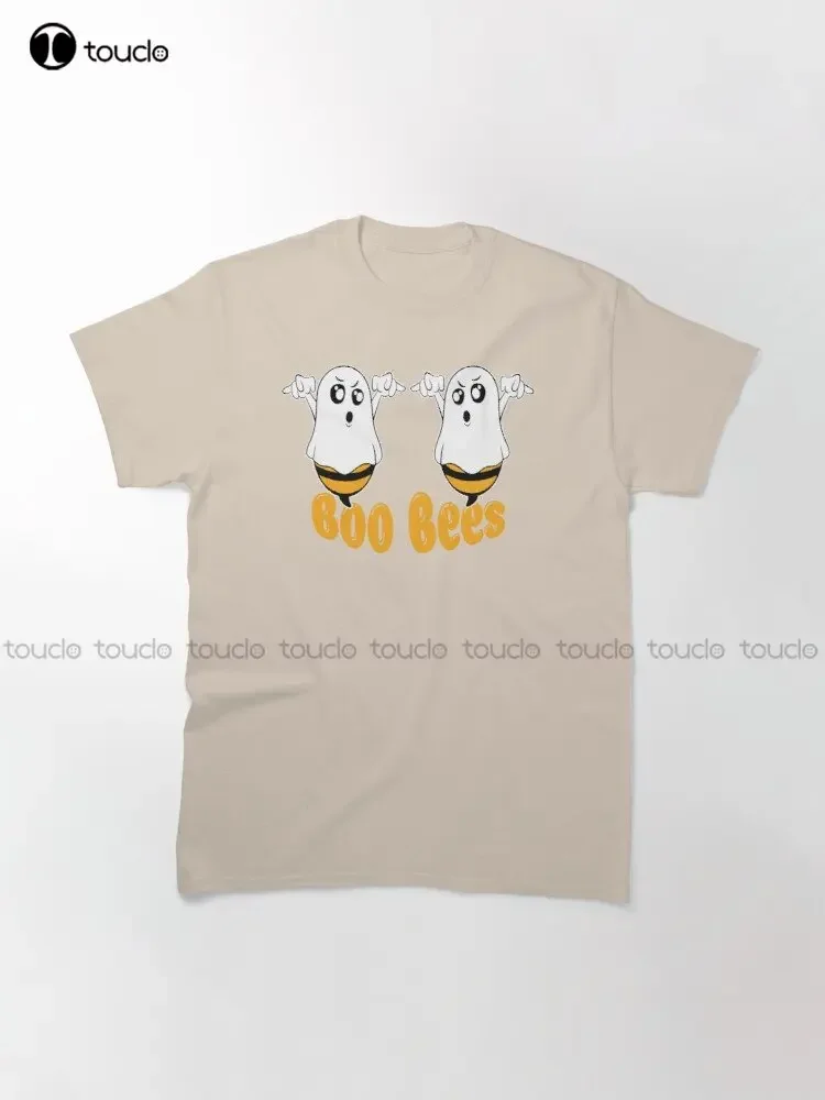 Boo Bees Halloween Funny Classic T-Shirt Shirt Printing Custom Aldult Teen Unisex Digital Printing Tee Shirts Xs-5Xl Custom Gift