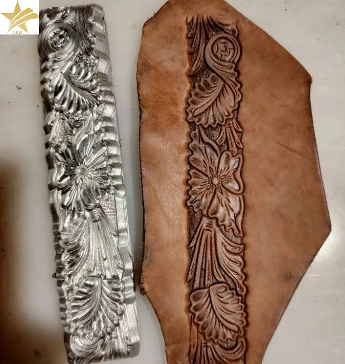 3D Repeatable Daisy Floral Border Leather Emboss Stamp Mold, 38x167mm Belt Strap Western Flower Leathercraft Aluminum Alloy Tool