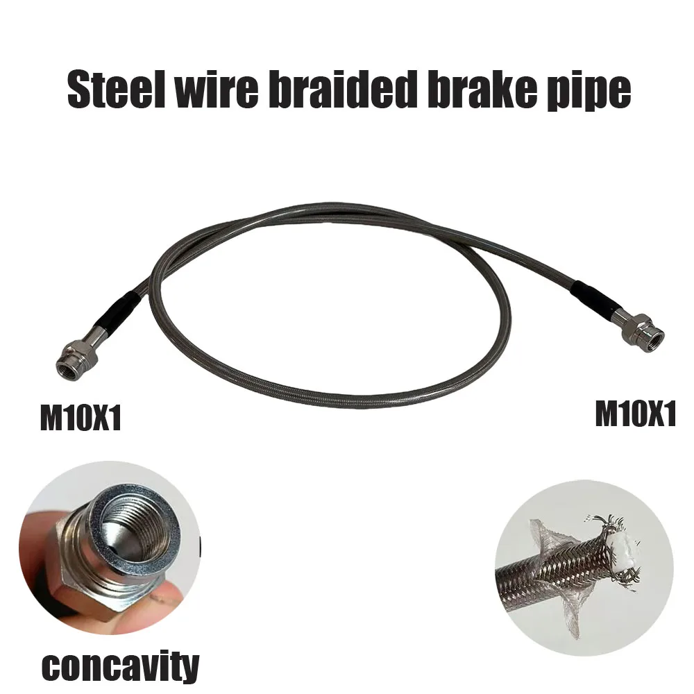 M10X1mm female Automotive Hydraulic Brake Pipe Steel Wire Braided Brake Steel Throat Clutch Oil Pipe Offroad Suspension Lift Kit