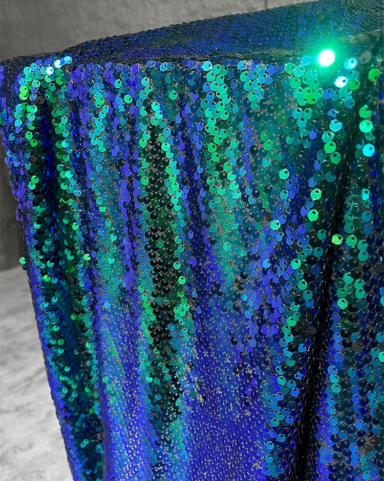 1yard Colorful gradient sequin fabric Creative background decoration dress designer fabric for clothing