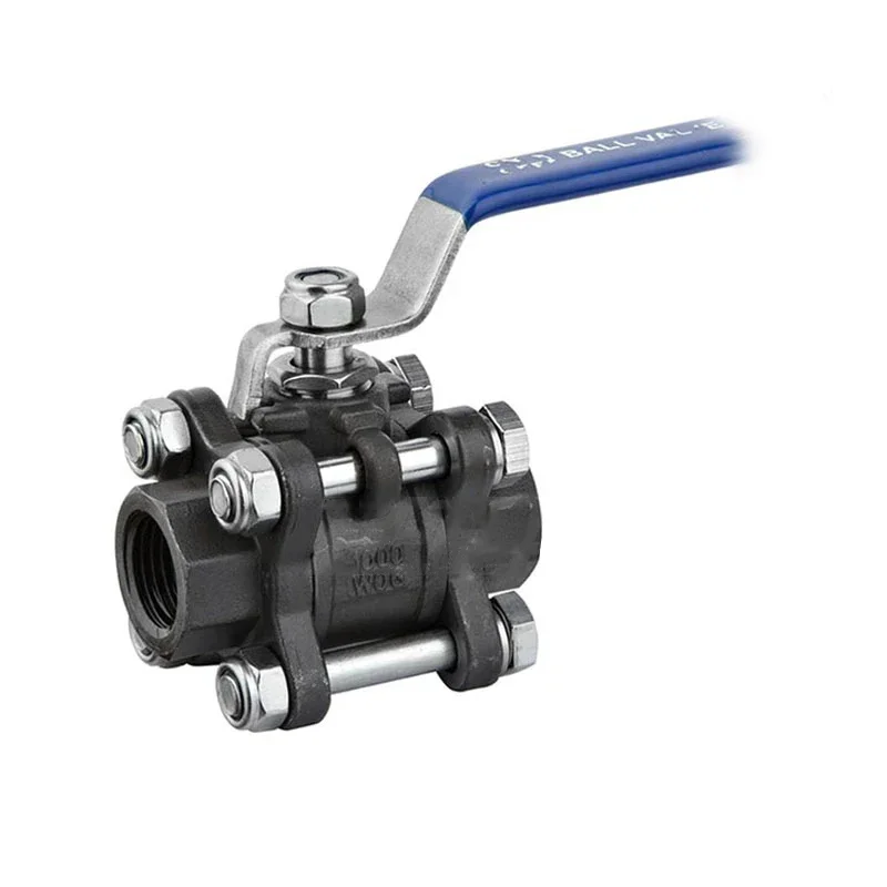 Three-piece Type Carbon Steel Ball Valve with Internal Thread 1/2