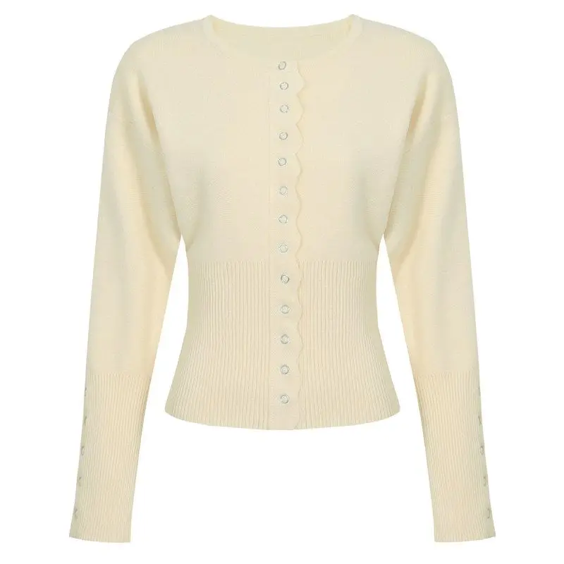 

High Quality Knitted Fabric Long Sleeve Women's Cardigan Outerwear Fashionable Spring Autumn New Style Influencer Favorite