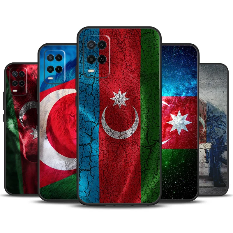 Azerbaijan Flag For OPPO A78 A98 A58 A16 A76 A96 A5 A9 A53 A17 A57 A77 A15 A52 A72 A93 A74 A94 A54S Case