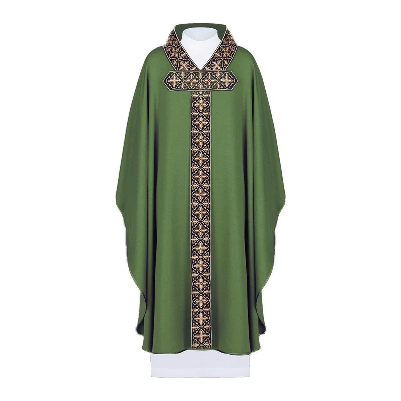 Chasuble-Chaleco litúrgico púrpura para sacerdote de Iglesia Católica, bata de masa