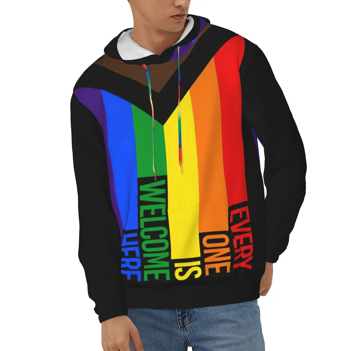 

Men Hoodies Streetwear Hoodie Pride Flag Rainbow Sweatshirt Casual Male Autumn Winter Pullover Hoody