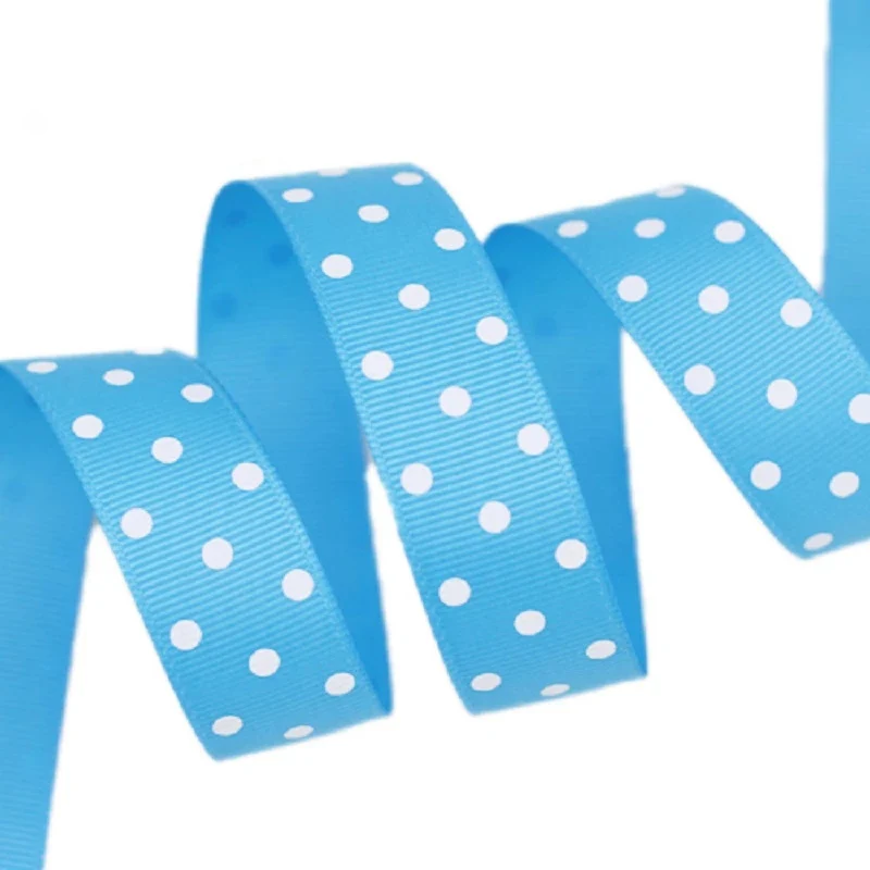 (10 yards/lot) Cartoon Polka Dots Printed Grosgrain Ribbon DIY headwear party decoration wholesale gift wrapping ribbon