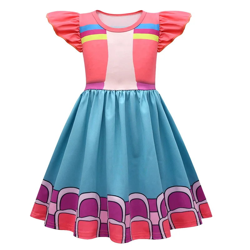 طقم فساتين ثلج غير رسمية للأطفال ، أكمام طائرة ، فستان على شكل حرف a مع حقيبة ، زي تأثيري للبنات ، سام ، كريم #2