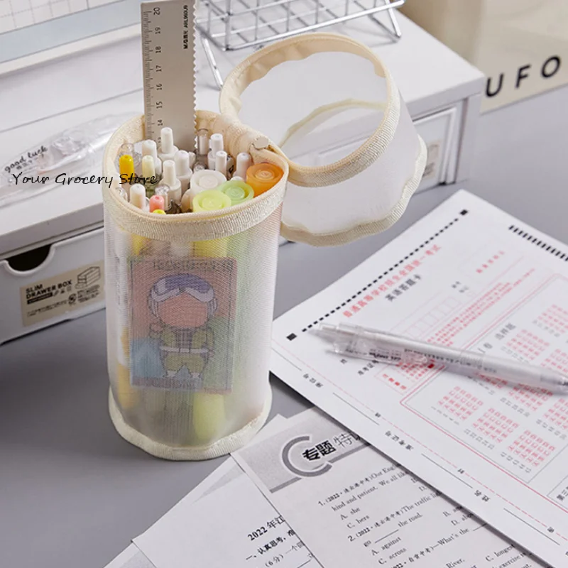 Exam Specific Pencil Case High-value Cylindrical Pencil Case Student Large Capacity Transparent Storage Pencil Case