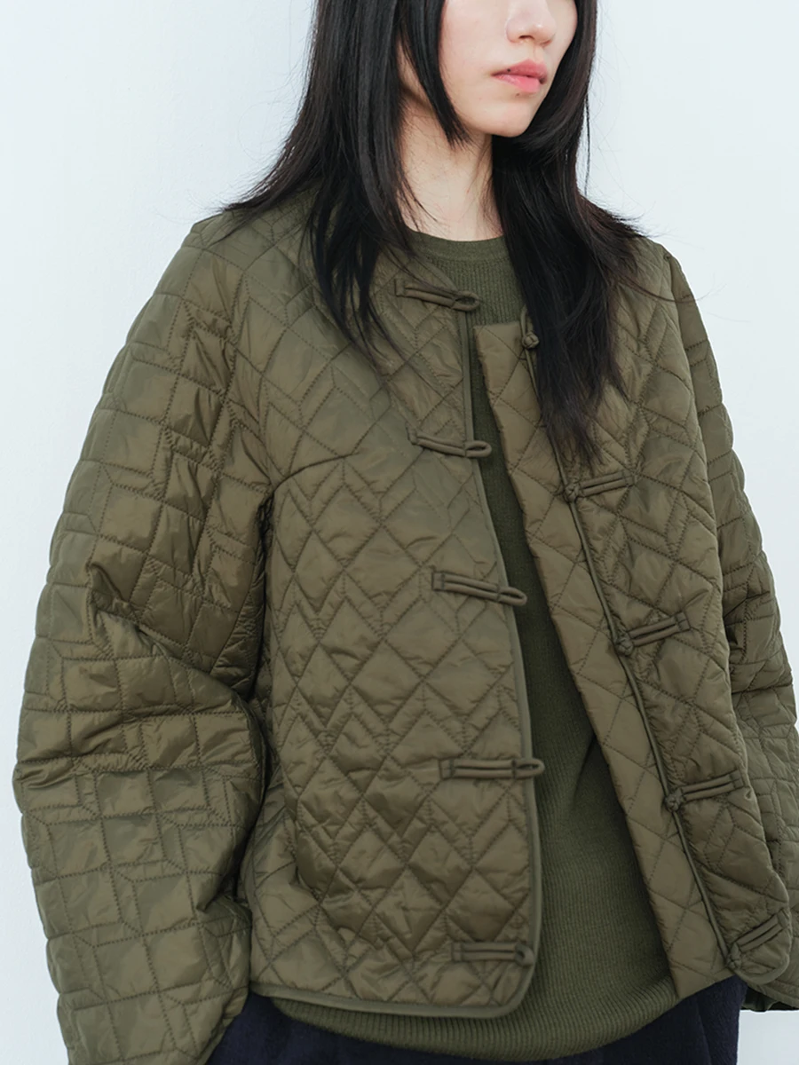 

Loose Fit Cotton Jaet Women's Sle Chinese Embroidered Button ape Outerwear Long Sve Regular Length Commute Friendly