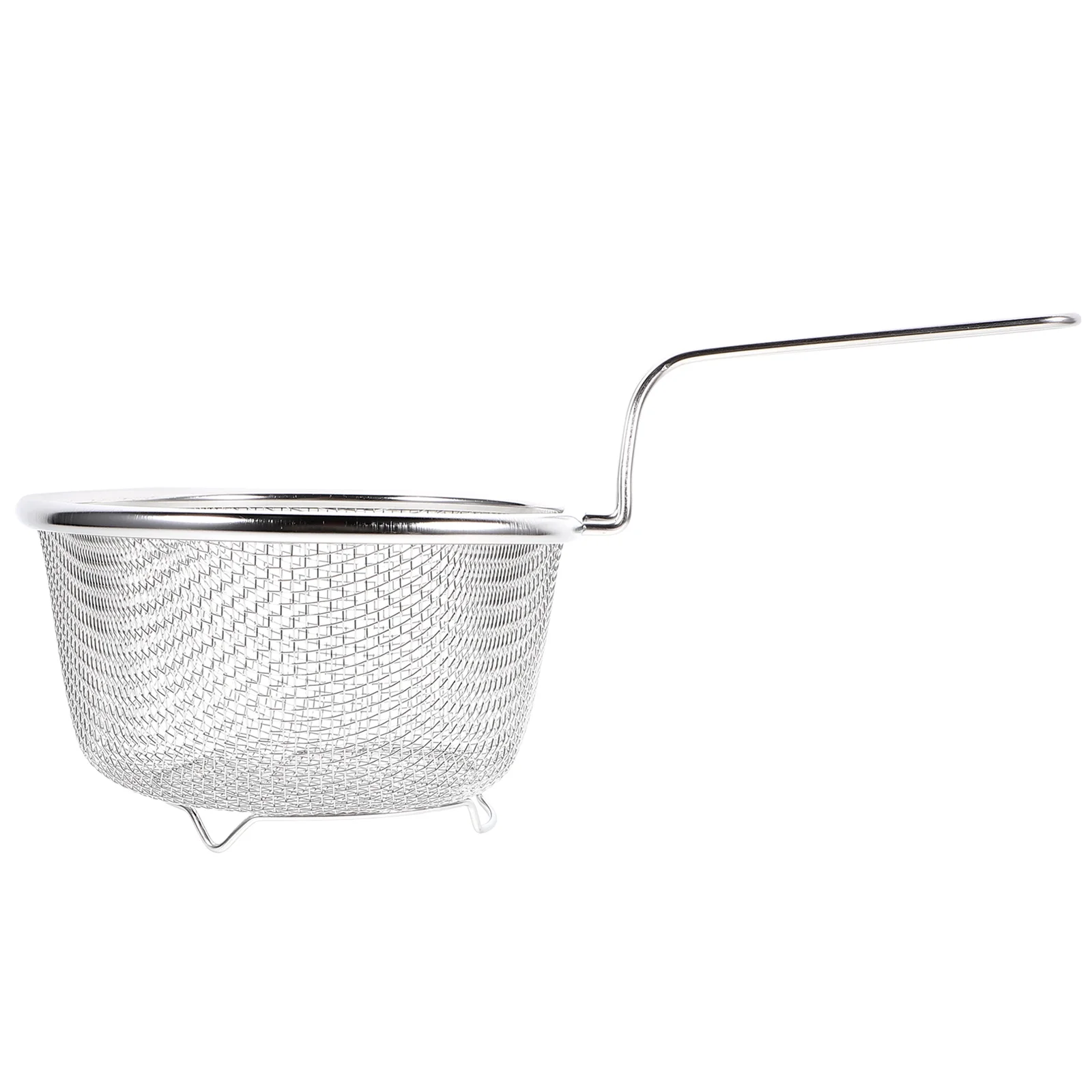 

Stainless Steel Fry Basket 304 Handheld Metal Strainer Reusable Oil Filter French Fries Basket Kitchen Tool Colander