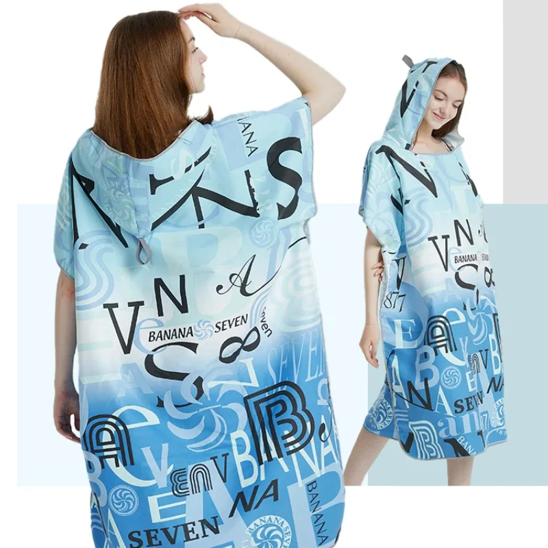 

Surf Poncho Towel Poncho Quick-Dry Towel Hoodie Microfiber Beach Robe Changing Poncho Swim Towel Beach Poncho For Adults
