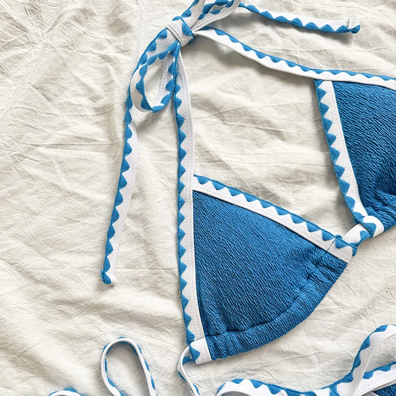 新しいビキニツーピースセット、レースアップファッション、セクシーな女性用水着、輸出用