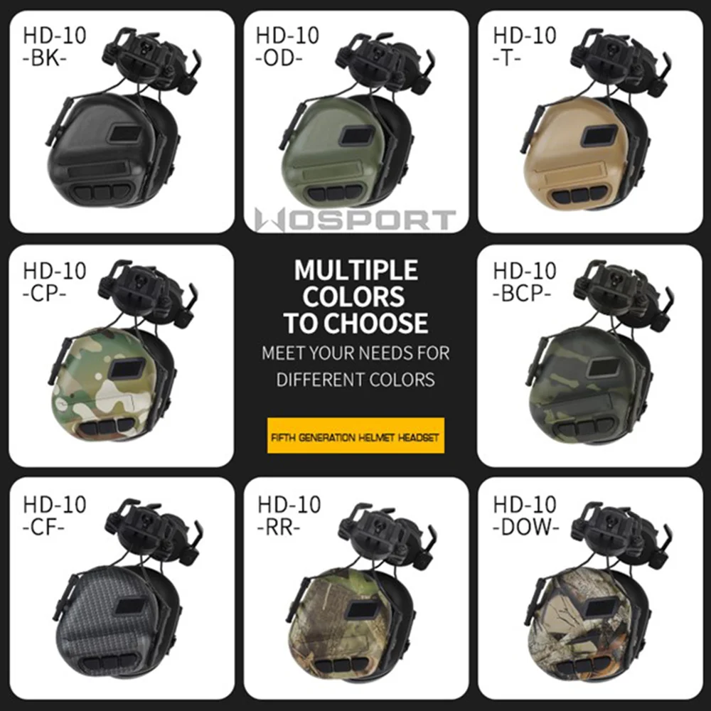 Pelindung telinga militer taktis, Headset militer taktis tanpa pengambilan suara dan pengurang kebisingan, perlindungan Airsoft, Wargame CS