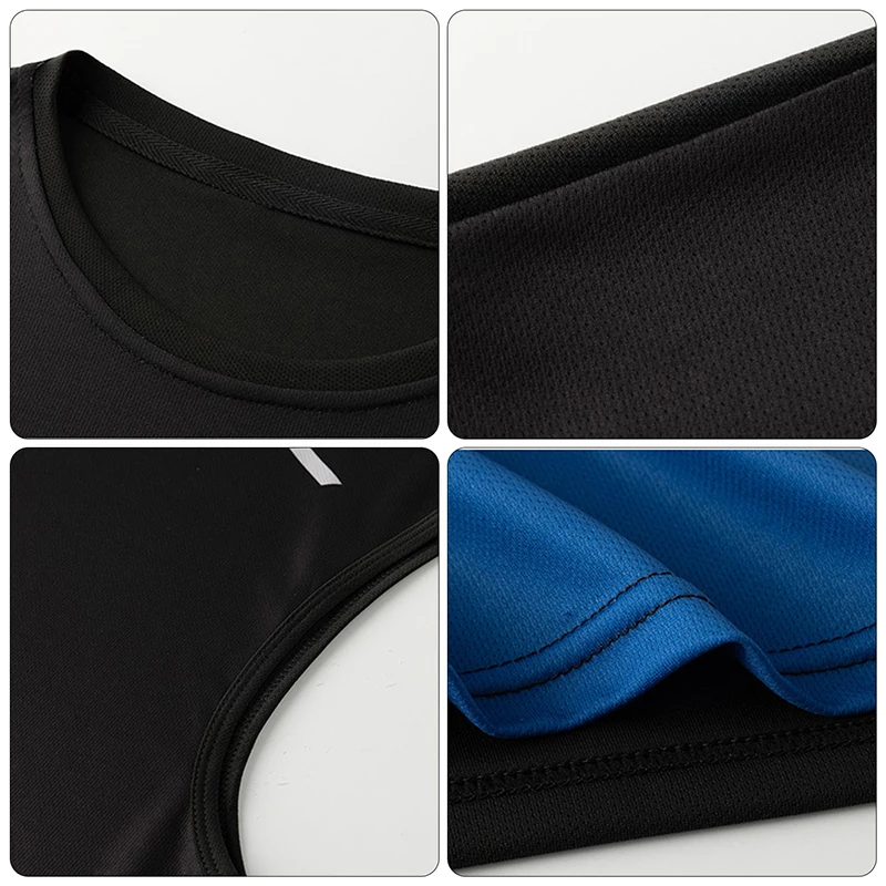 Men Gradient Sports Vest Lightweight Sleeveless Round Neck T-Shirt Summer Running Loose Fit Youth Sports Fitness Breathable Top image 6