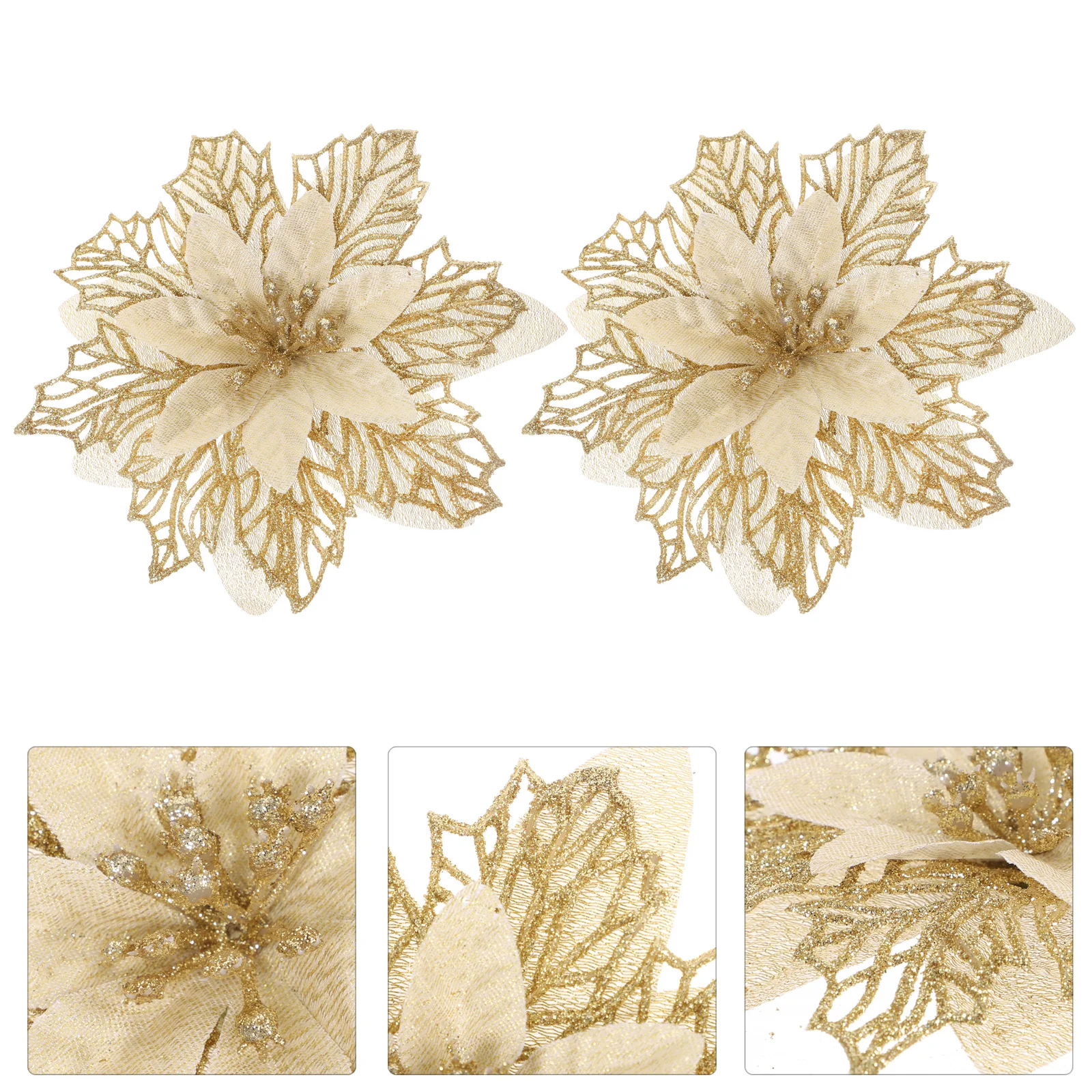 

6Pcs Christmas Plastic Flowers Artificial Xmas Tree Decor Wreath Accessories Xmas Party Decoration Christmas Flower