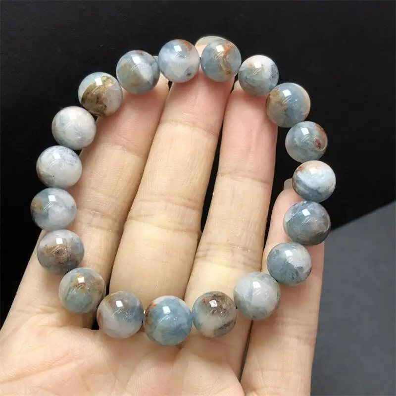 10MM Natural Island Aquamarine Quartz Bead Bracelet Energy Gemstone Women Stretch Jewelry Healing Birthday Present 1PCS