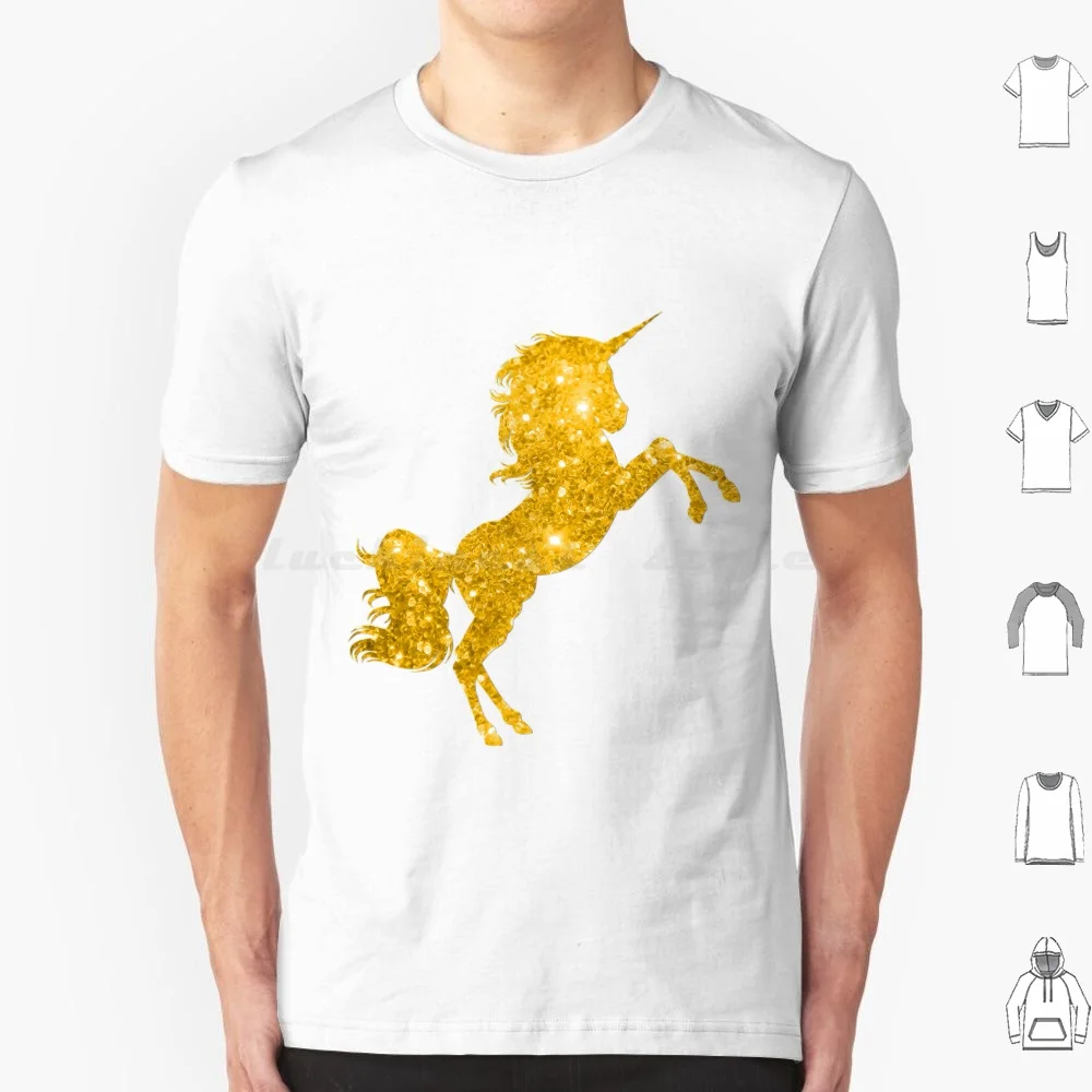 Golden Glitter Unicorn T Shirt 6xl Cotton Cool Tee Unicorns Gold Gold Unicorn Unicorn Sparkles Gold Glitter Glittery Unicorn