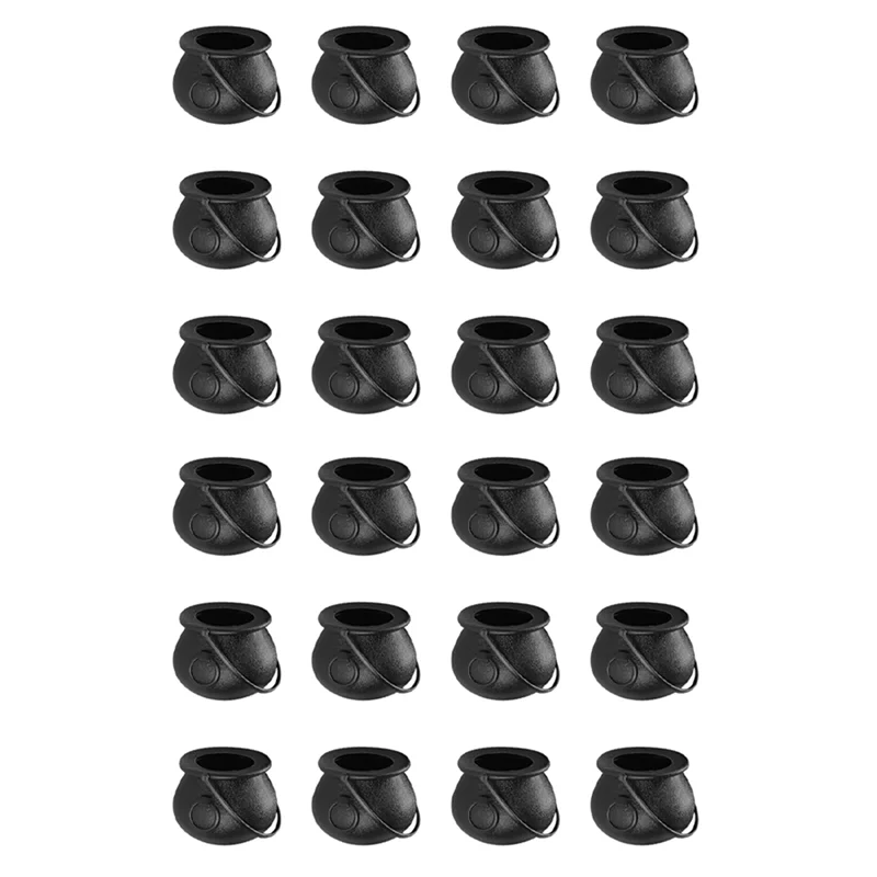 ABWP-24 pezzi Mini calderone nero con manico Halloween Mini calderone da strega Porta caramelle in vaso di Halloween per Halloween
