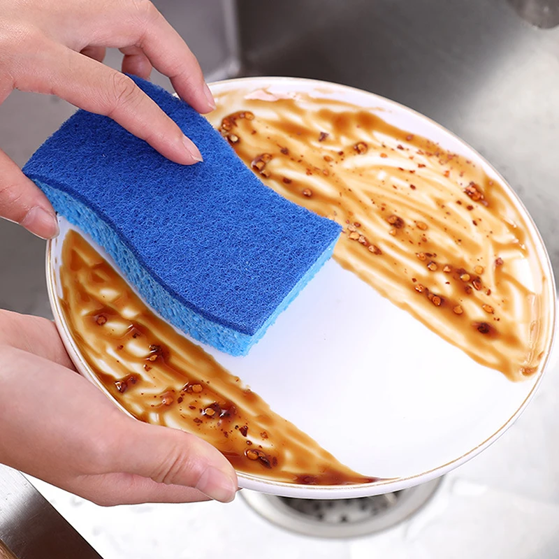 1Pc Dishwashing Sponge Clean Rub Focal Stains Sponge Removing Cleaning Kitchen Washing Dishes And Pots