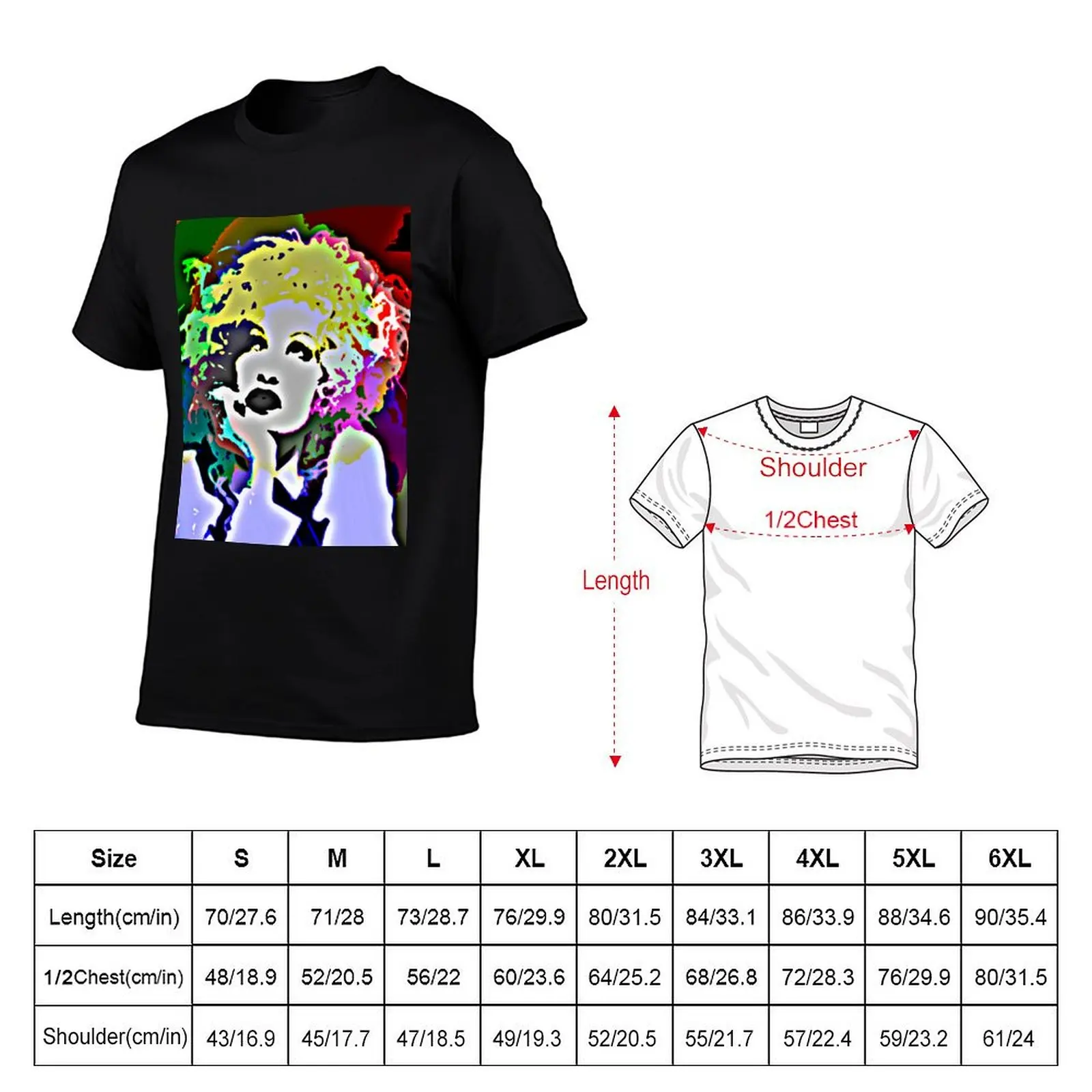 Cyndi Lauper popart T-Shirt essential t shirt plus size tops street wear blacks mens tall t shirts