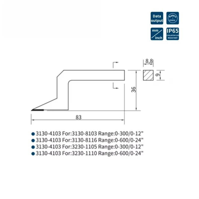 رائجة البيع Dasqua 0-300mm IP65 مقياس الارتفاع الرقمي الثقيل المقاوم للماء