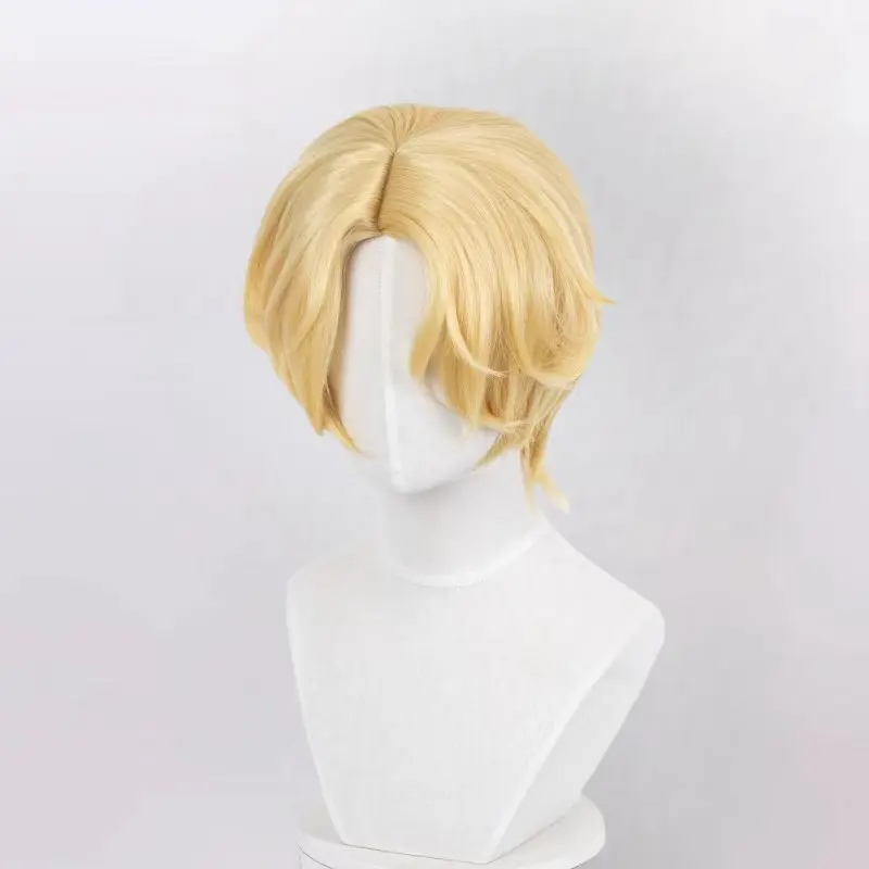 Anime Alien Stage LUKA Cosplay Wig Golden Short Hair Heat Resistant Synthetic Wig Cap Masquerade Carnival Party Prop