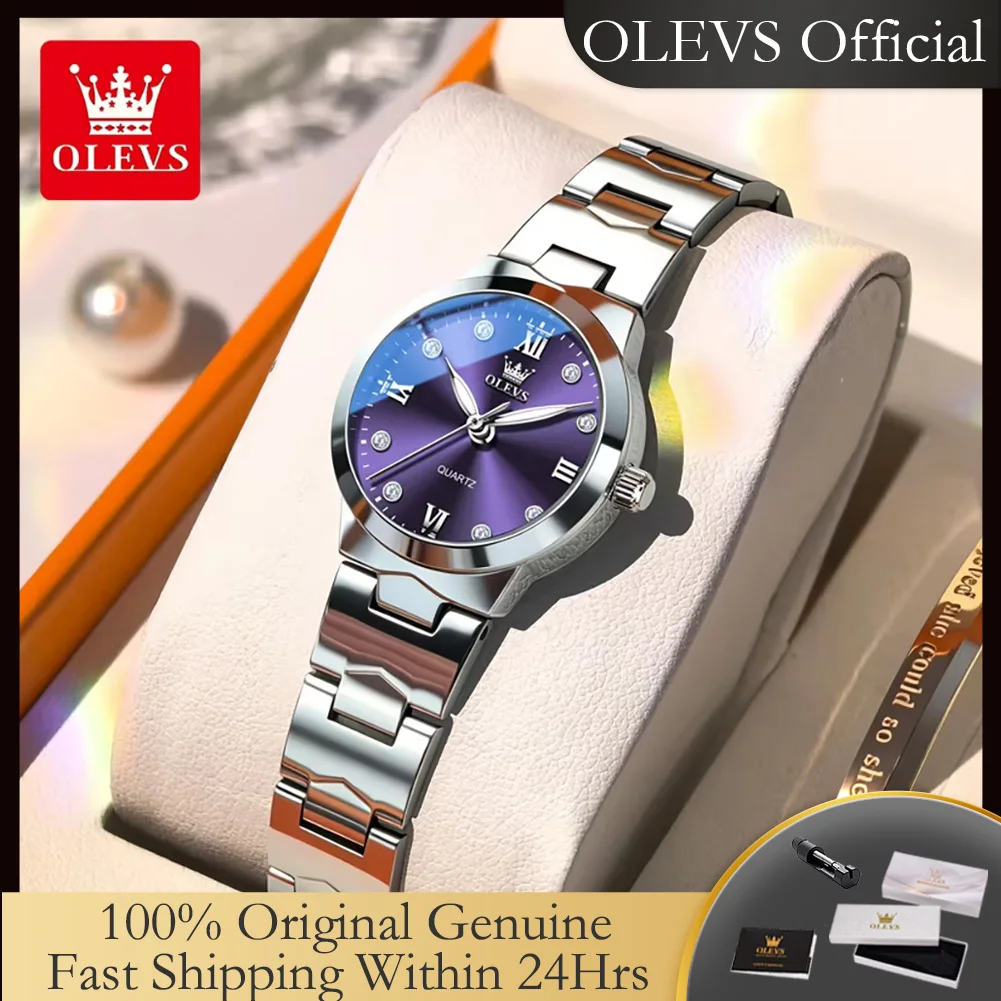OLEVS 3735 Original Quartz Watches for Women Fashion Delicate Small Dial Stainless Steel Strap Waterproof Ladies Wristwatch New