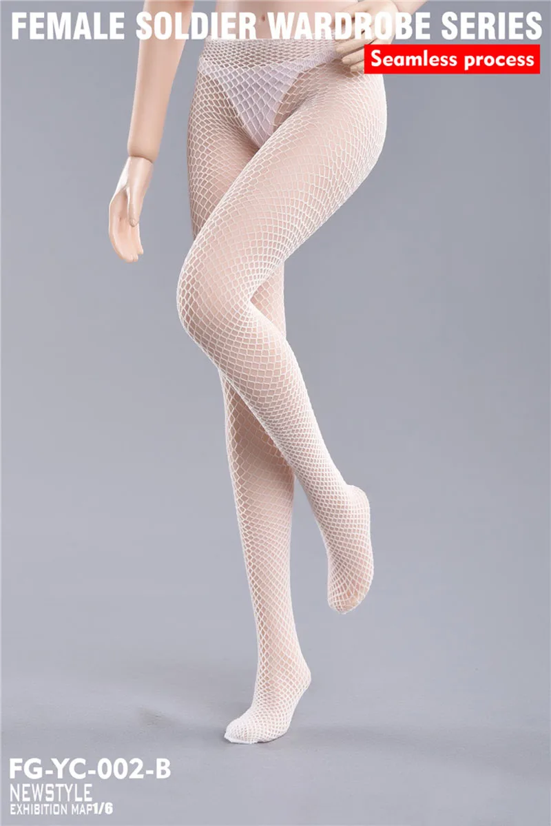 女性用シームレスネットソックス,タイツ,フォトストッキング,アクションフィギュア服,ホビーコレクション,FG-YC-002, 1:6