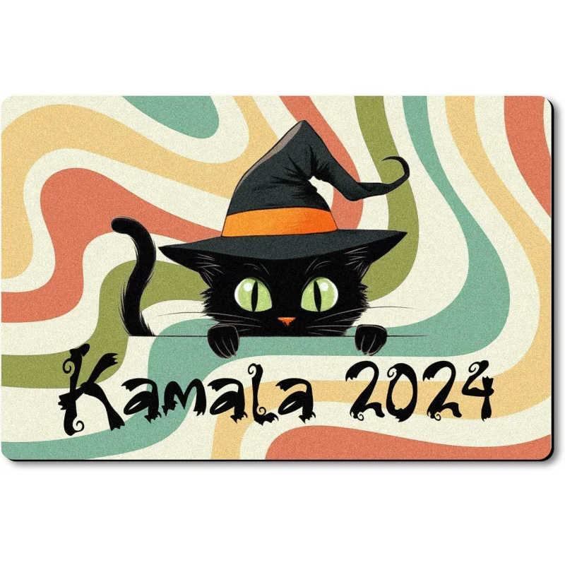 Halloween doormat for presidential mat, welcome Democrats' fun Halloween home gift in 2024 presidential election vote, 50x80cm